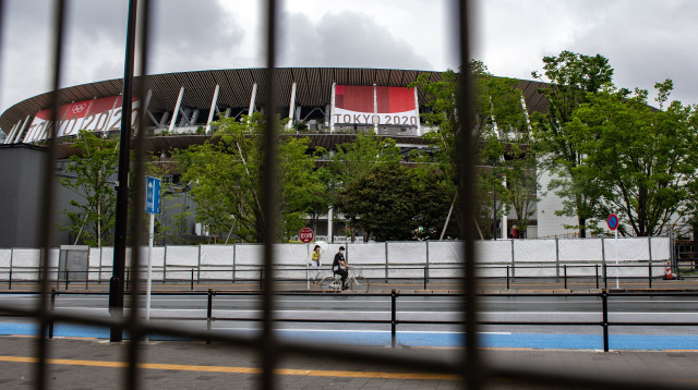 האצטדיון הלאומי בטוקיו (צילום: PHILIP FONG/AFP via Getty Images)