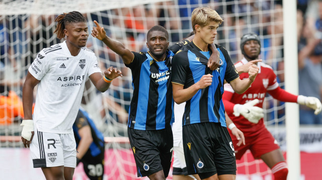 שחקני קלאב ברוז' חוגגים (צילום: BRUNO FAHY/BELGA MAG/AFP via Getty Images)