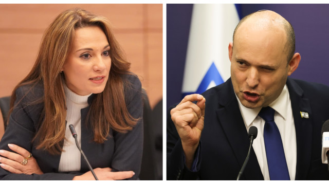ראש הממשלה נפתלי בנט, שרת החינוך יפעת שאשא ביטון (צילום: Menahem Kahana/Pool via REUTERS,דני שם טוב, דוברות הכנסת)