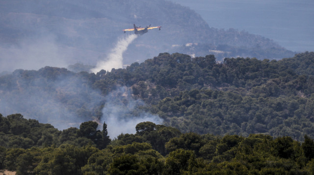 שריפה ביוון (צילום:  YORGOS KONTARINIS / Contributor)