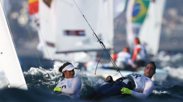 נויה ברעם ושחר טיבי (צילום: Phil Walter/Getty Images)