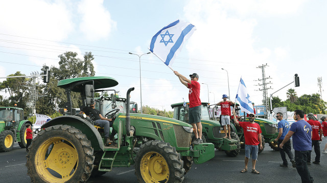 מחאת החקלאים (צילום: יוסי אלוני, פלאש 90)