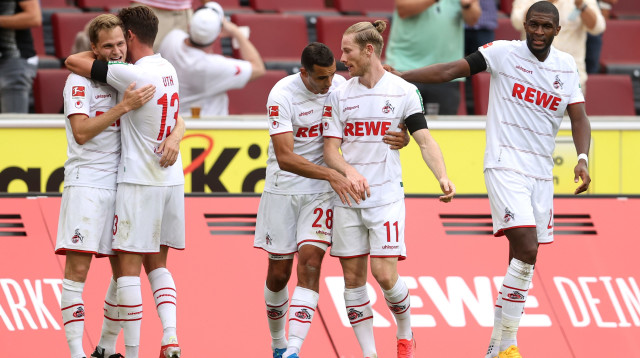 שחקני קלן חוגגים (צילום: Lars Baron/Getty Images)