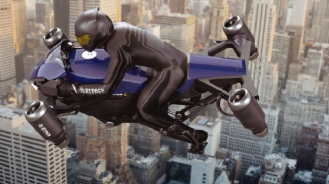 הדמיית האופנוע המעופף (צילום: Courtesy Jetpack Aviation)