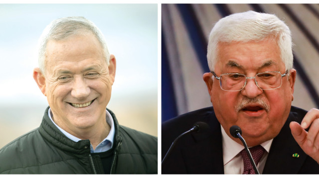 אבו מאזן, בני גנץ (צילום: פלאש 90,הדס פרוש, פלאש 90)