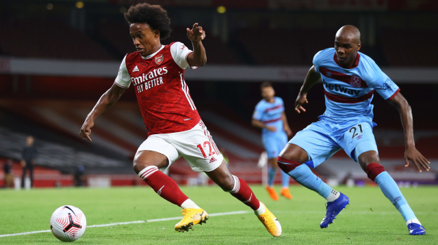 וויליאן ארסנל מול אנג'לו אוגבונה ווסטהאם (צילום: רויטרס)