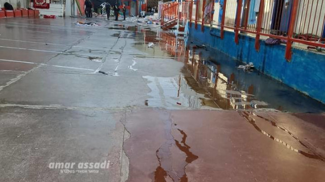 שריפה בכלא קציעות (צילום: עמאר אסדי, חמ"ל)