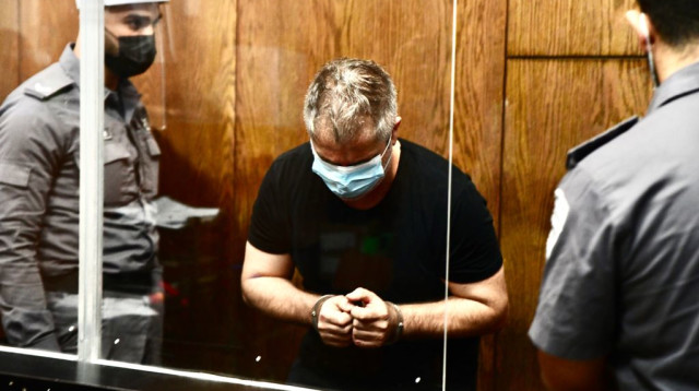 הנהג הפוגע, ערן אזולאי, בבית המשפט (צילום: אבשלום ששוני)