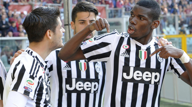 אלברו מוראטה עם פול פוגבה יובנטוס (צילום: רויטרס)