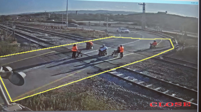 הפגנת הנכים הבוקר (צילום: דוברות רכבת ישראל)