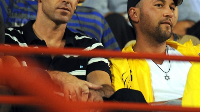 גומא אגייאר ספונסר בית"ר ירושלים איציק קורנפיין יו"ר (צילום: ברני ארדוב)