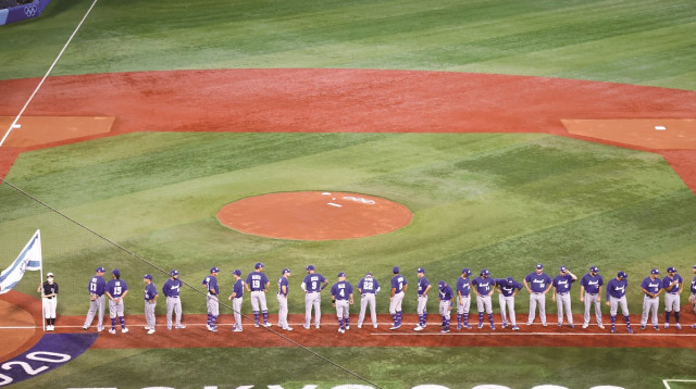 נבחרת ישראל בבייסבול באולימפיאדת טוקיו (צילום: Koji Watanabe.GettyImages)