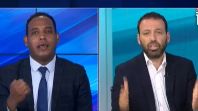 העימות בין גדי יברקן ורביב דרוקר (צילום: מתוך ״שש- אמנון לוי״ ברשת 13)