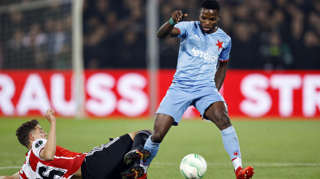 שחקן סלביה פראג, אובונג אקפאי (צילום: GettyImages, ANP Sport)