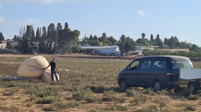 זירת התרסקות הכדור הפורח (צילום: אלי אשכנזי, וואלה!)