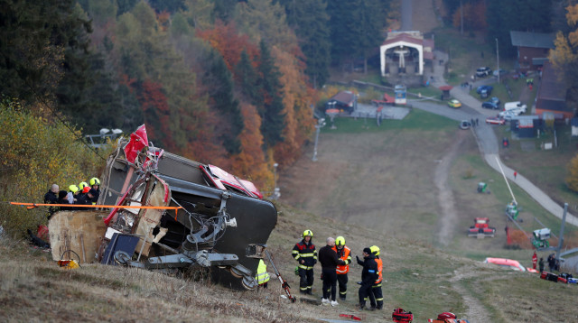 תאונת הרכבל בצפון צ'כיה (צילום: REUTERS/David W Cerny)
