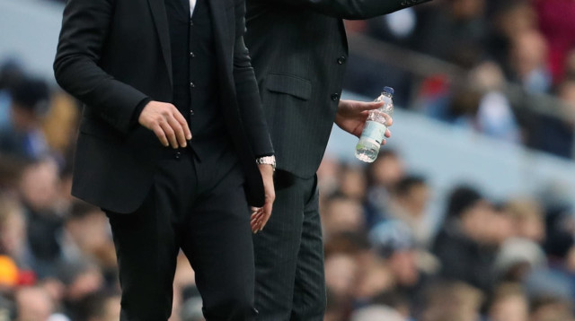 פפ גווארדיולה ליד אנטוניו קונטה (צילום: GettyImages, James Baylis - AMA)