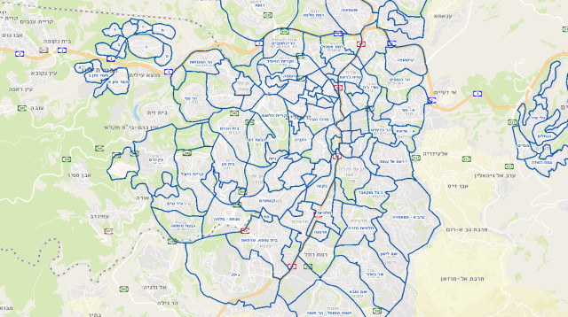 שכונות שמאי מקרקעין ירושלים (צילום: הפורטל הגיאוגרפי הלאומי)