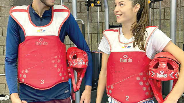 אבישג סמברג, נמרוד קרביצקי (צילום: ההתחאחדות הישראלית לטקוואנדו)