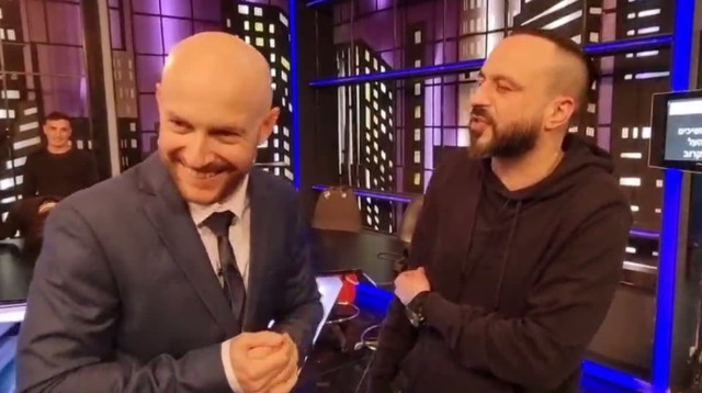 אבי נוסבאום, מיקו ג'מאל, מאחורי הקלעים של "בובה של לילה" (צילום: צילום מסך, ערוץ הספורט)