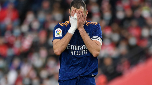 שחקן ריאל מדריד קארים בנזמה (צילום: GettyImages, JORGE GUERRERO/AFP)