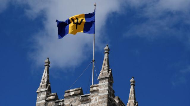 דגל ברבדוס (צילום: REUTERS/Toby Melville)