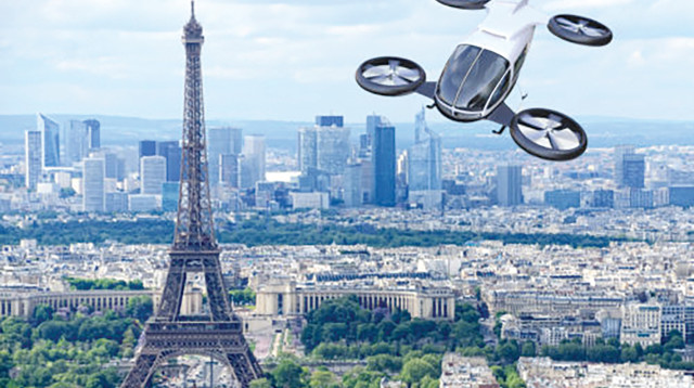 המונית המעופפת שתטיס אותנו לגמר ה-100 מ' (צילום: Groupe ADP)