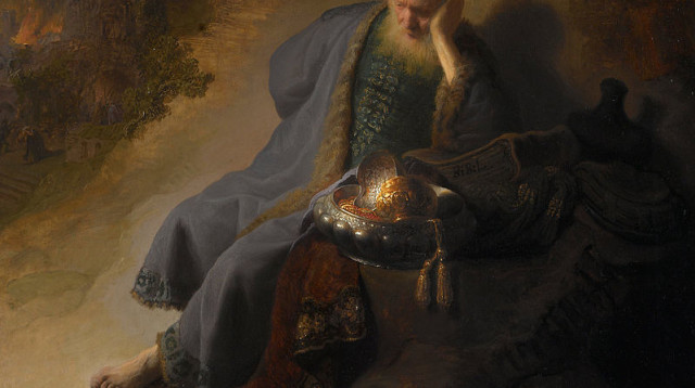 ירמיהו מבכה את חורבן ירושלים. ציור של רמברנדט, 1630 (צילום: מעריב אונליין)