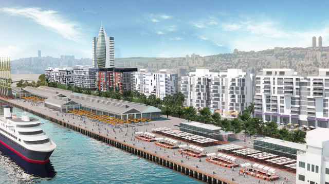 הדמיה של התוכנית להכפלת מסילות החוף (צילום: קרדיט הדמיה: אמיר מן, עמי שנער אדריכלים)