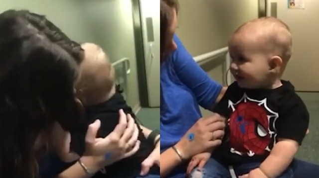 התגובה המקסימה של תינוק ששמע את הוריו לראשונה בגיל תשעה חודשים (צילום: צילום מסך מתוך רויטרס)