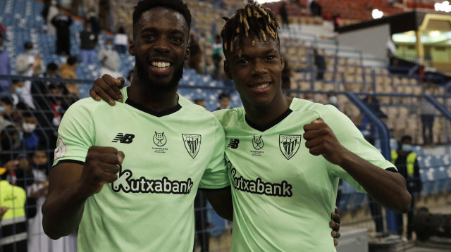 איניאקי וויליאמס שחקן אתלטיק בילבאו עם אחיו ניקו וויליאמס (צילום: GettyImages, David S. Bustamante)
