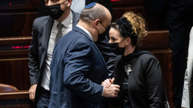 נפתלי בנט ועידית סילמן (צילום: פלאש 90)