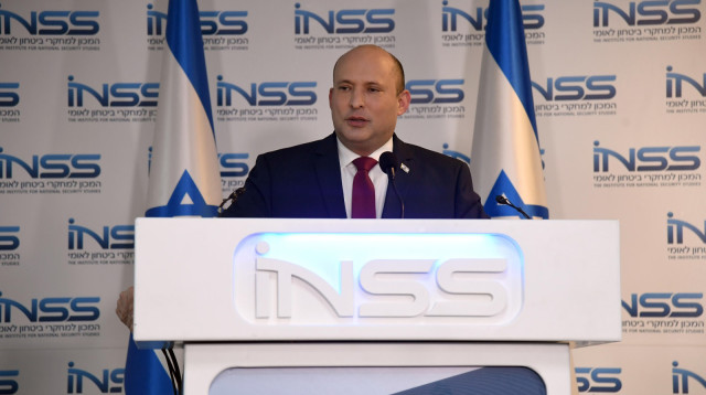 ראש הממשלה נפתלי בנט בכנס ה-INSS (צילום: חיים צח, לע"מ)