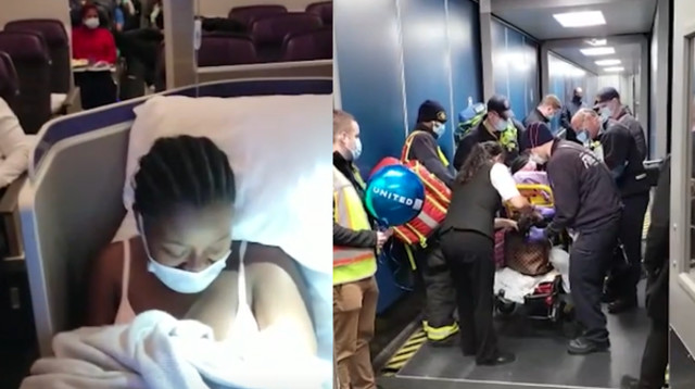 לידת בזק באוויר (צילום: צילום מסך מתוך רויטרס)