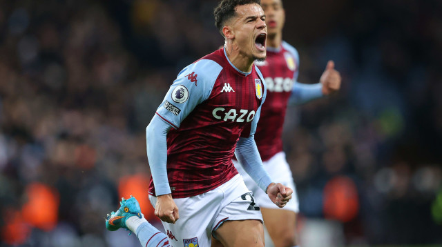 פיליפה קוטיניו חוגג שער לזכות אסטון וילה (צילום: GettyImages, Alex Livesey - Danehouse)