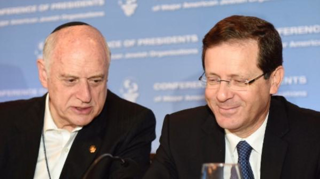 מלקולם הונליין עם הנשיא הרצוג (צילום: אבי חיון)