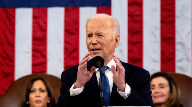 נשיא ארה"ב ג'ו ביידן בנאום מצב האומה (צילום: רויטרס)