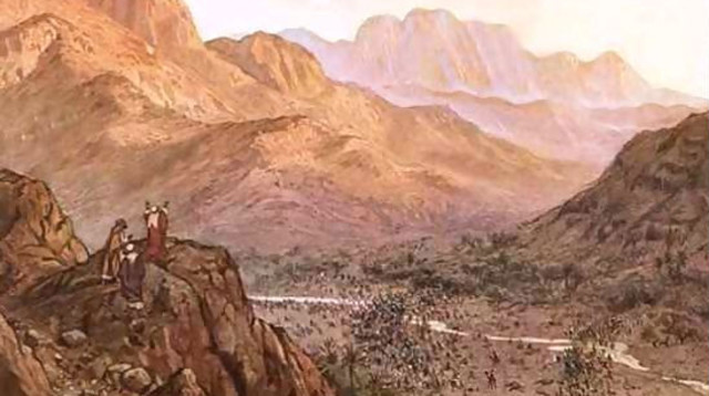 המלחמה עם עמלק ברפידים. ציור: ויליאם הול (צילום: ויקיפדיה)