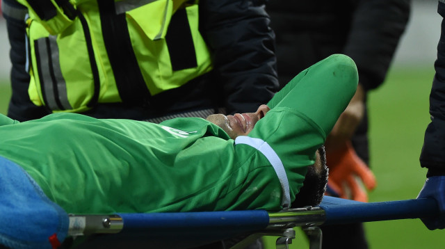 שוער הפועל תל אביב ארנסטס שטקוס (צילום: ברני ארדוב)