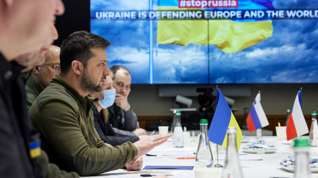 וולדימיר זלנסקי (צילום: Ukrainian Presidential Press Service/Handout via REUTERS)