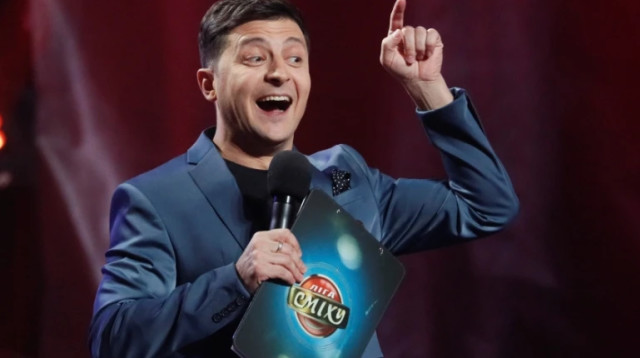 וולודימיר זלנסקי כמנחה טלוויזיה (צילום: Getty images)