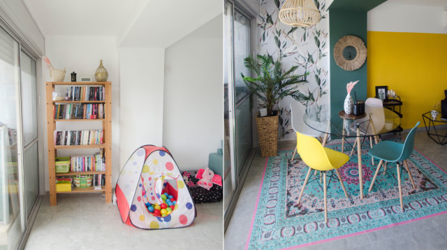 לפני ואחרי. פינת אוכל (צילום: הדר יהב)