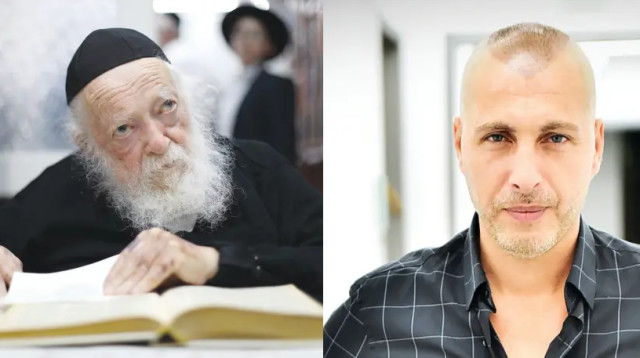 עדי לאון (מימין) הרב חיים קנייבסקי ז"ל (משמאל) (צילום: ארן חן,יעקב נחומי, פלאש 90)