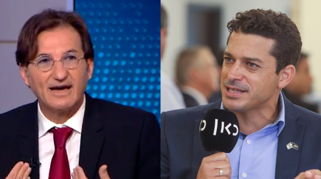 ח"כ עמיחי שיקלי, בועז ביסמוט (צילום: מרק ישראל סלם,קשת 12)