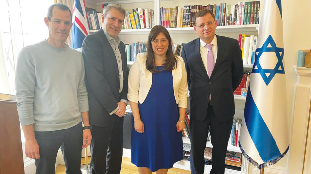 גאל גרינוולד, ציפי חוטובלי, הרב אנדרה שאו ונעם ריף  נציג WZO בבריטניה (צילום: דוברות ההסתדרות הציונית העולמית)