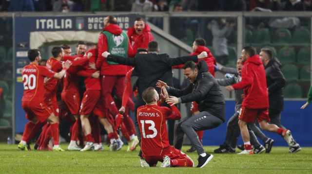 סנסציה באיטליה. צפון מקדוניה חוגגת ניצחון (צילום: רויטרס)