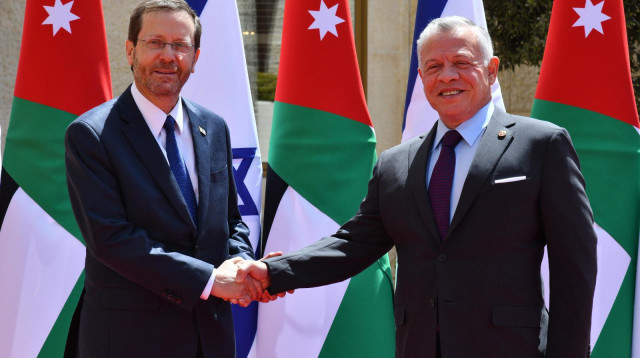 הנשיא הרצוג ומלך ירדן בפגישה בעמאן  (צילום: חיים צח לע"מ)