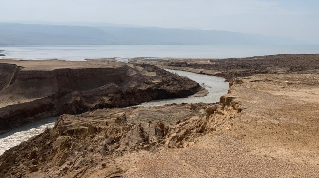 שפך הירדן בצפון ים המלח  (צילום: אבי חיים)