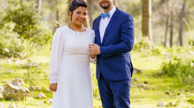 הזוג חיה ואליאב (צילום: יהודה קרדוסו)