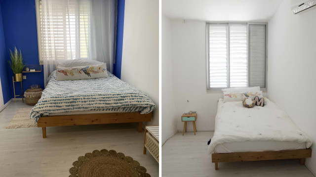 חדר מאסטר, לפני ואחרי (צילום: הדר יהב)